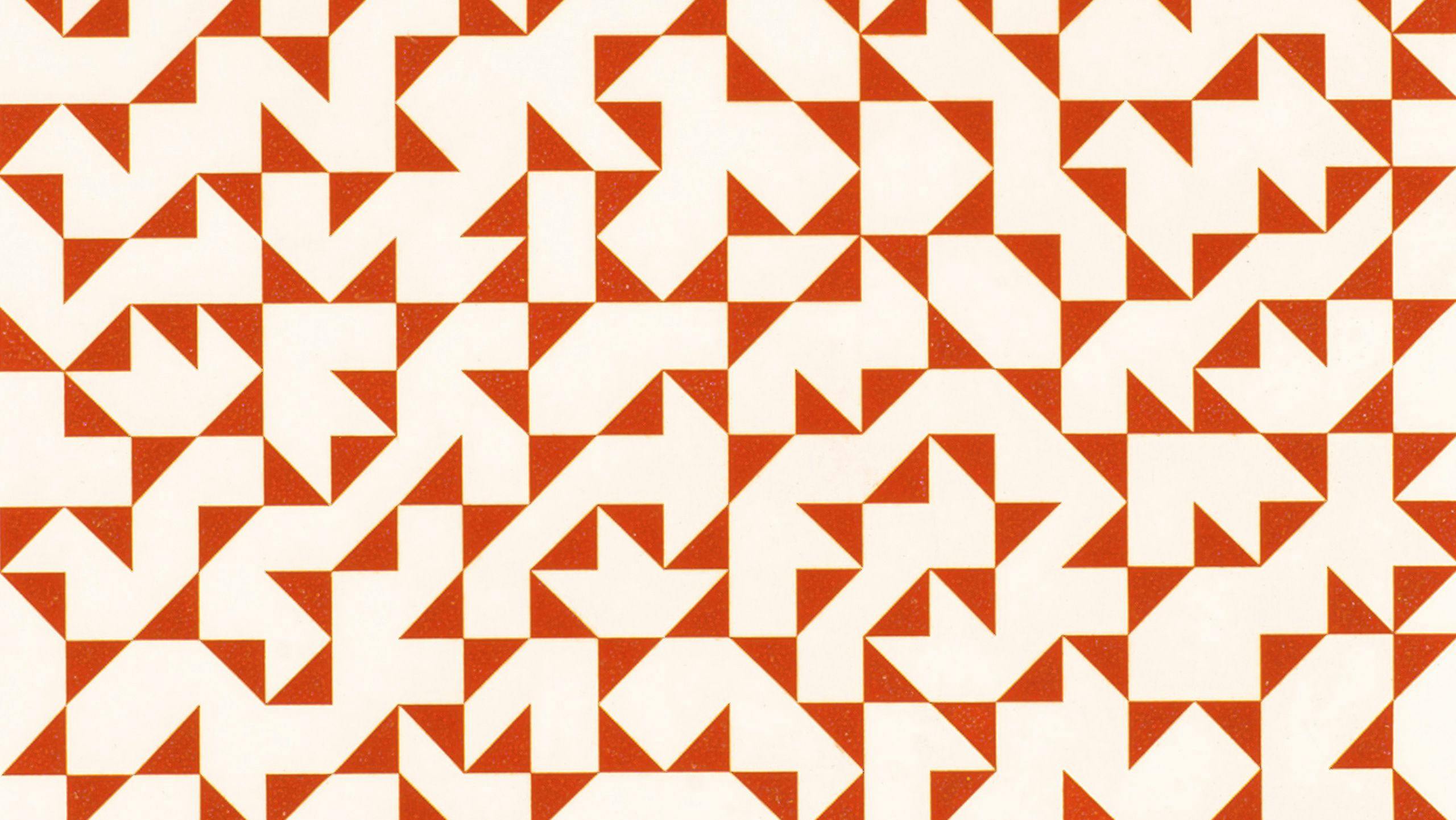 A detail of a print by Anni Albers, titled Triangulated Intaglio IV, dated 1976.